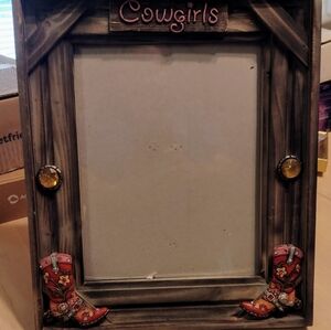 Cowgirl Picture Frame with Hand-Painted Design